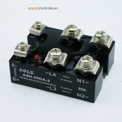 Normally open 20A two-phase solid state relay ASH-20DA-2 D4820 DC-AC *le