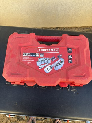 #ad Craftsman 10pc SAE 3 8” Drive Socket Set w Ratchet Case Complete $45.00