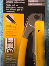 Klein Tools Manual Crimper Ergonomic Grip for RG58 RG59 RG62 RG6 RG6Q VDV211-048