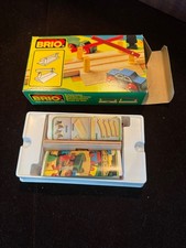BRIO 33359 Vntg Level Crossing Barriers with box, packaging and print materials