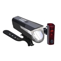 BüChel Fahrrad Led-Batterieleuchten-Set RüCklicht Blc 820 Schwarz Mit Akkus