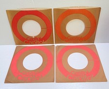 Capitol Records Company Paper Sleeve Lot 45 RPM Vinyl Target Logo Orange Brown