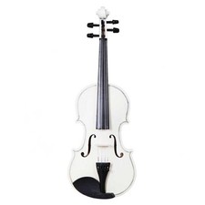 New 4/4 Full Size Acoustic Violin Case with Bow and Rosin Basswood White Color