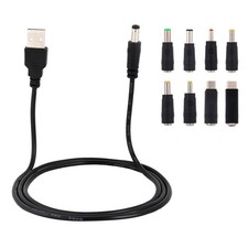 USB to DC 5V Power Charger Cord, Universal DC Power Charging Cable with 8 Ada...