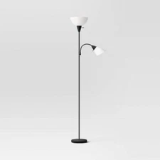Torchiere with Task Light Floor Lamp 