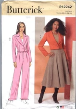 Butterick 7012 Jacket Skirt Pants Sewing Pattern Plus Size 18 to 26