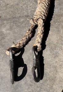 Vintage Klein Tools Lineman Rope Safety Lanyard Pole Strap Forged Snap Hooks USA