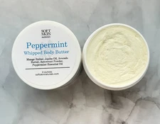 Peppermint Vegan Whipped Body Butter Handmade Natural Mint Moisturizer Dry Skin