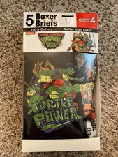 Teenage Mutant Ninja Turtles  5 Boxer Briefs for Kids  Size 4  New in package