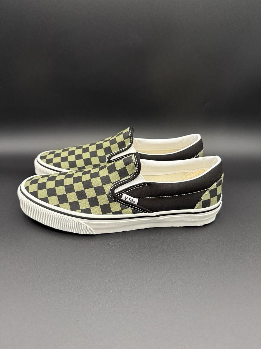 Vans Classic Slip-On Shoe Black/Loden Green Checkerboard