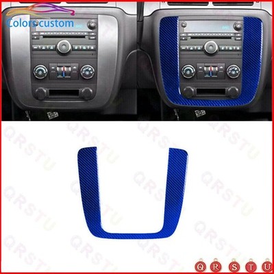 For Silverado/tahoe/sierra 2007-14 Blue Carbon Fiber Radio Climate Control Trim