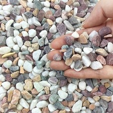 FANTIAN 2 lbs Natural Mixed Color Pea Gravel Pebbles, 3/8 Colorful 