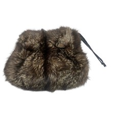 1940's-1950's Vintage Double Brown Silver Fox Hand Muff Bag Fur