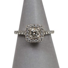 Pre-Owned Platinum Princess Cut Diamond Cluster Ring Size L