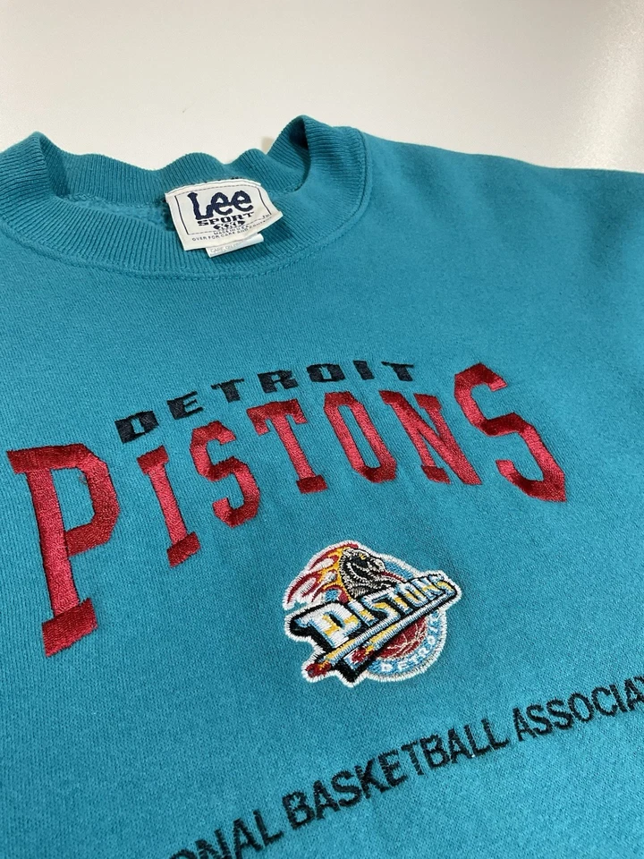 Sudadera De Colección Detroit Pistons Talla XXL Teal Horse Logo NBA Lee Sport Años 90 Foto 2 de 4