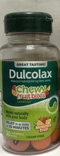 Dulcolax Chewy Fruit Bites Assorted fruit , 30Chewable Bites ,Exp:01/26