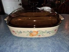 Vntg Corning Ware Abundance A-10-B Casserole Dish 2.5L W/Pyrex A-12C Lid-Clean!!