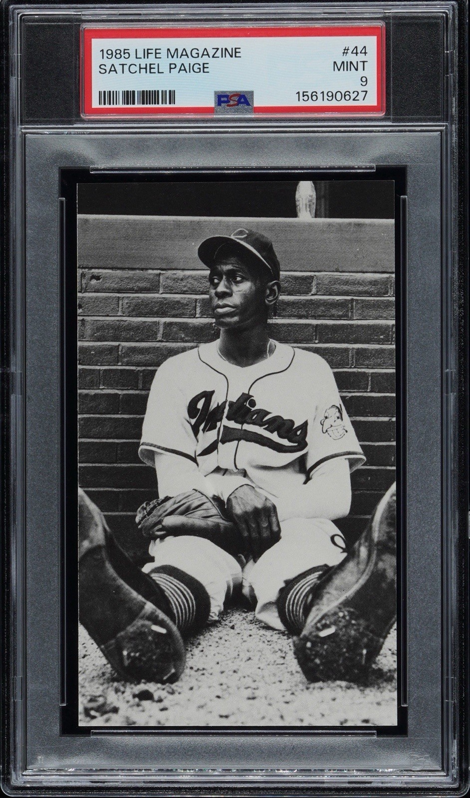 Satchel Paige PSA 9 w1 PSA 10^ Rarest v Leaf 1985 LIFE Exhibits Game Photo Card