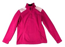 Brooks Brothers Womens Medium Pink 1/4 Zip Pull Over Fleece Jacket