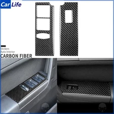 Real Carbon Fiber Front Door Window Lift Switch Panel Cover For Ford Focus 08-11