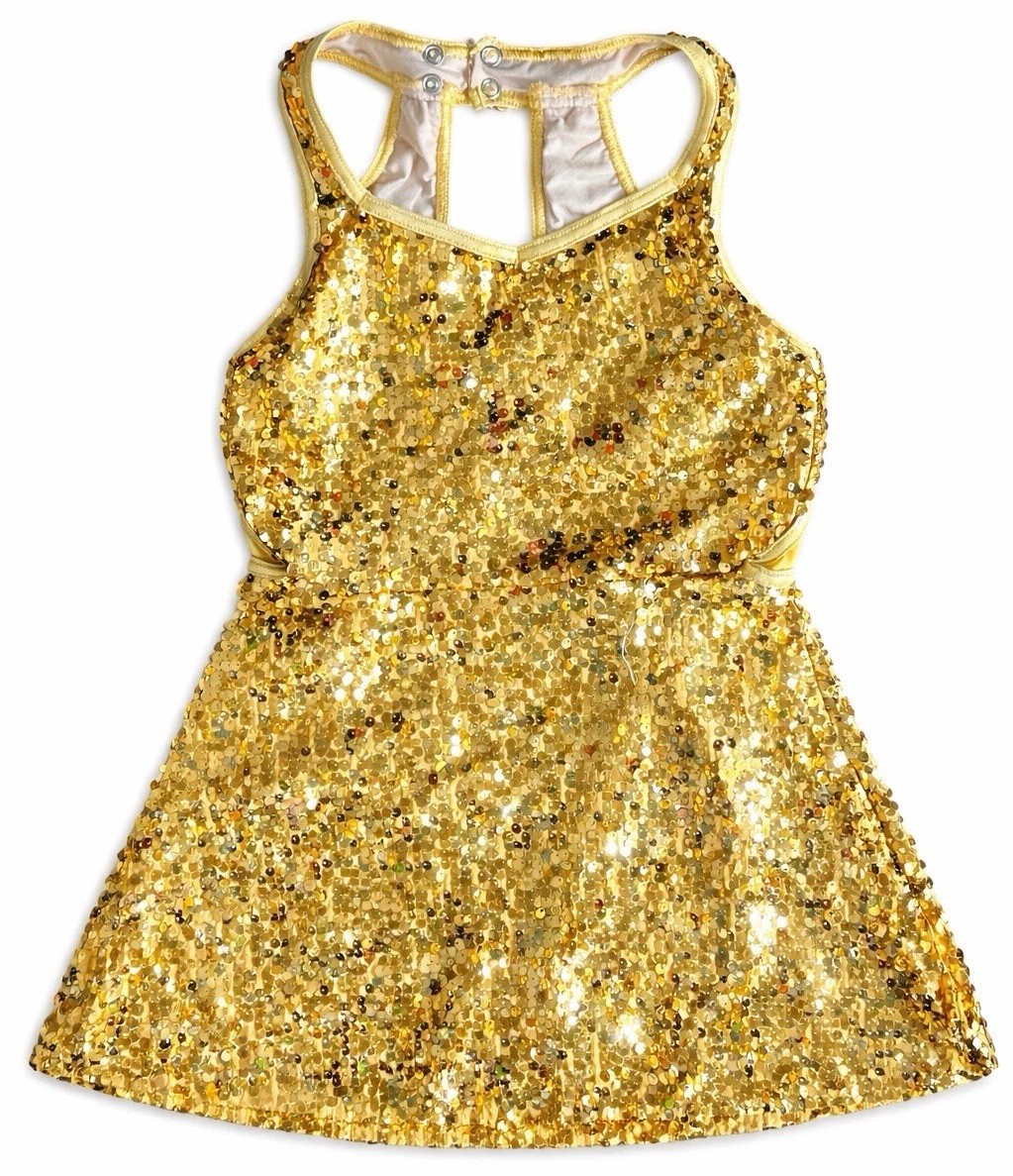 Balera Gold Sequin Tank Dance Dress MC Ultra Sparkle D13862
