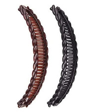 2 Pack Tort Banana Clips Fish Clips Vintage Clincher Hair Clips Set for Women