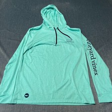 Vineyard Vines Mens Hoodie Size S Mint Green Performance Long Sleeve Whale Shirt