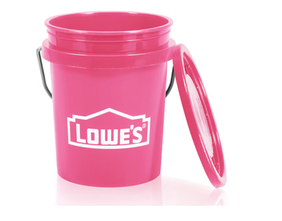 #ad Lowe#x27;s Lowes Pink Mini Bucket With Lid Minature Paint Pail 4in $4.99