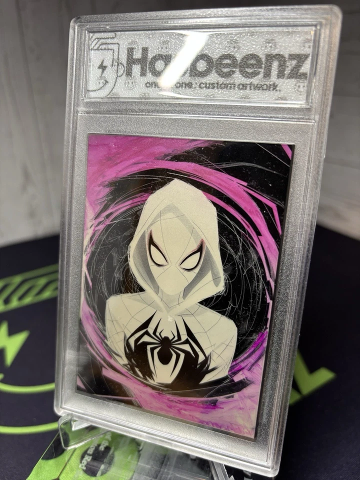 2025 Hasbeenz Ghost Spider Marvel Acrylic Sketch Card 1/1 Encased - Image 4 of 4