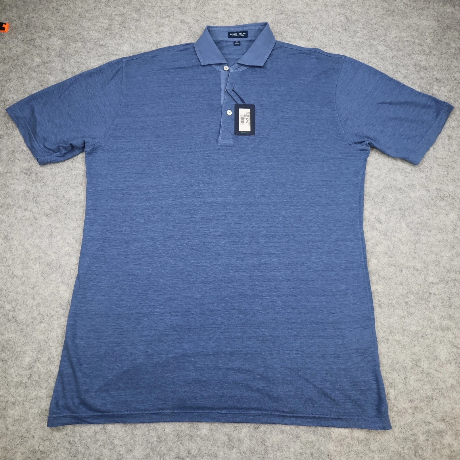 Peter Millar Polo Shirt Mens Medium Blue Pearl Greystone Short Crown Crafted