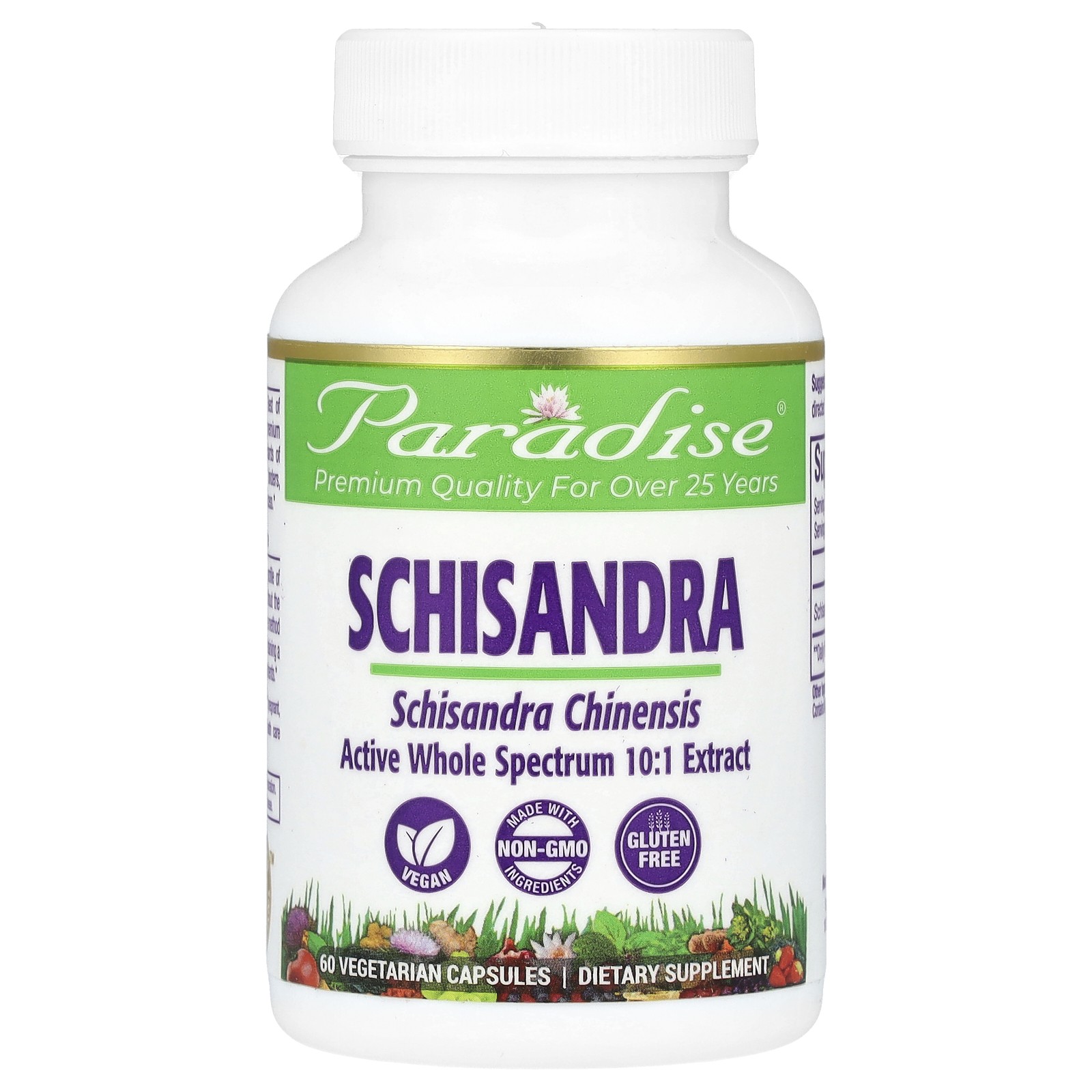Paradise Herbs Schisandra 60 растительных капсул без химикатов, вегетарианские