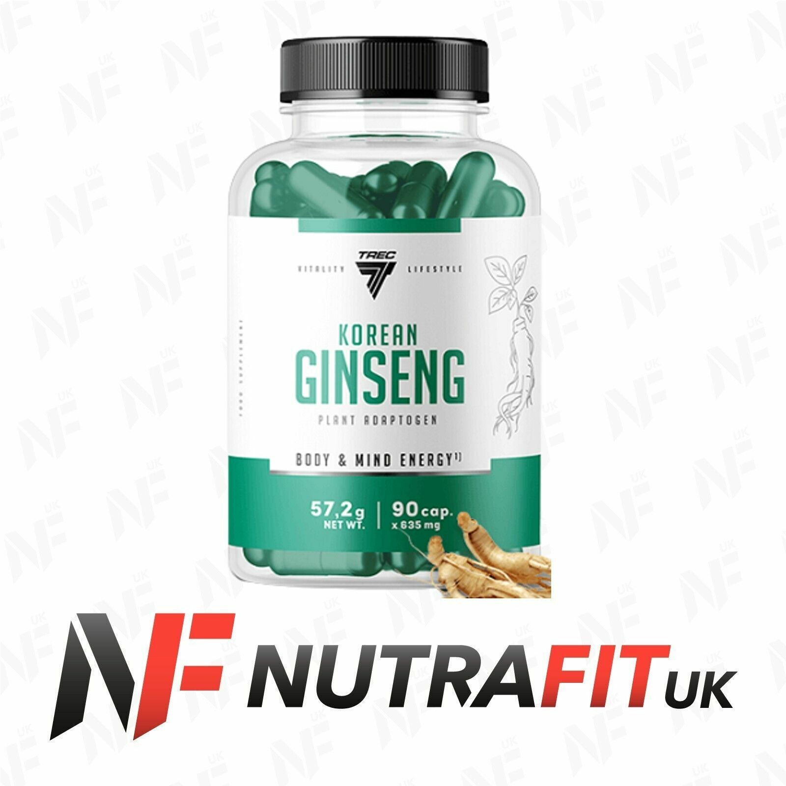 TREC NUTRITION KOREAN GINSENG panax energy body mind booster 90 caps