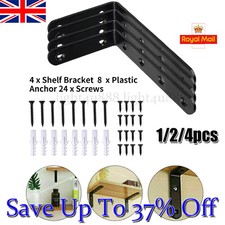 4X Heavy Duty Cast Iron L Shaped Wall Mounted Shelf Brackets Support Decor Home+