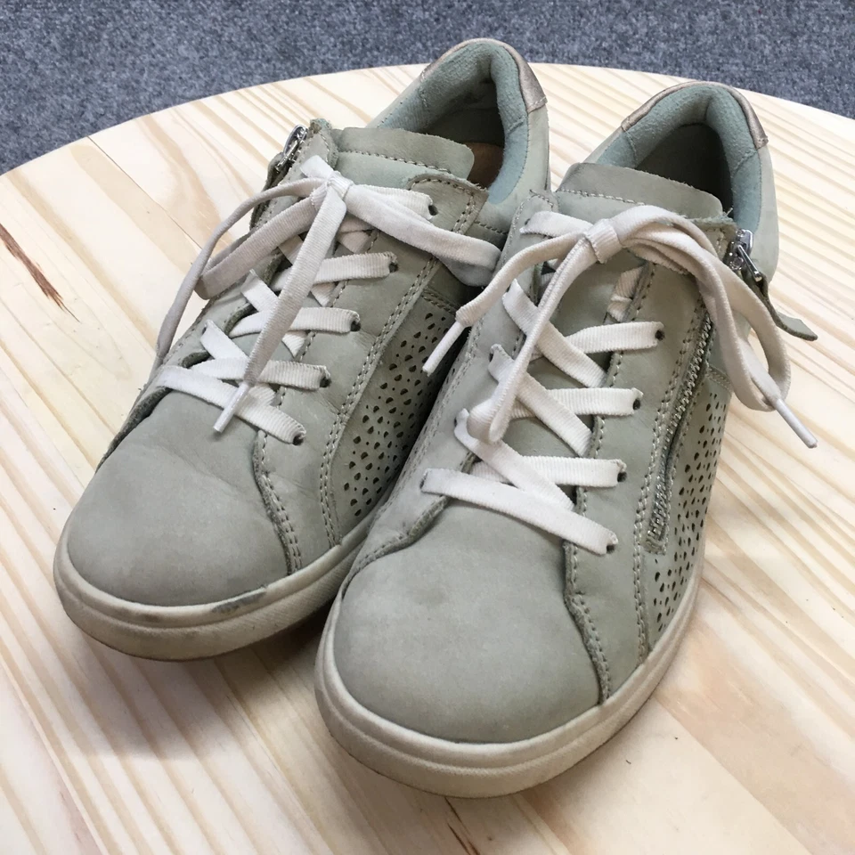 Earth Origins Zapatos Mujer 7M Etta Zapatilla Cuero Verde Con Cordones Parte Superior Baja Comodidad Foto 3 de 4