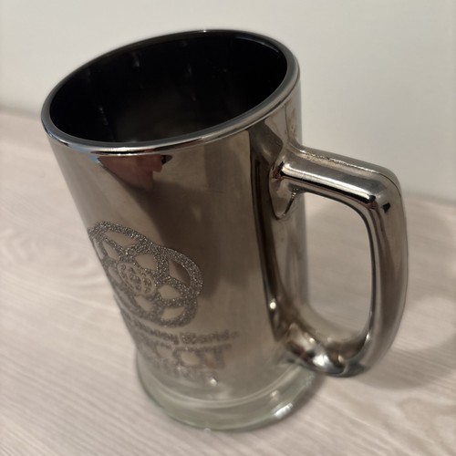 Vintage Walt Disney World EPCOT Center Smoked Glass Glittered Tankard Stein Mug - Picture 23 of 24