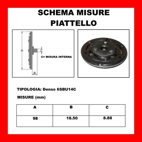 PIATTELLO COMPRESSORE AC 14507 FIAT 500X 1.6 - 2.0 D MULTIJET DAL 2014 51989198 - Imagen 2 de 2