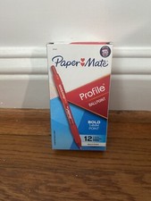 Paper Mate 89467 Profile Retractable Ballpoint Pens Bold 1.4mm Red Box of 12