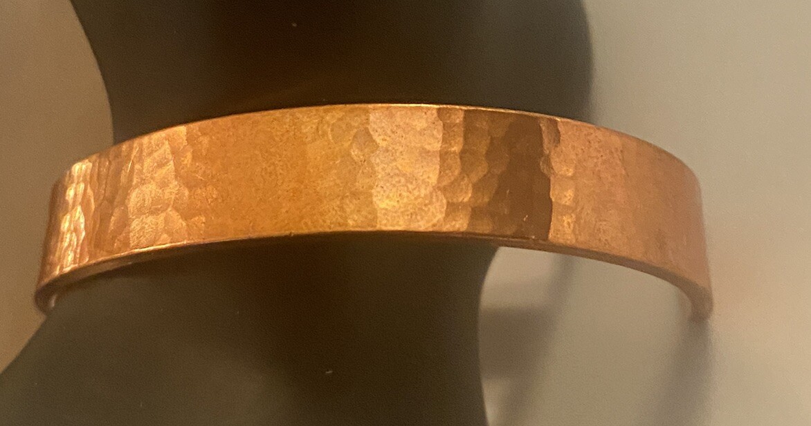 JS Brana Artisan Signed Solid Hammered Copper Cuf… - image 11