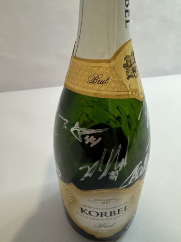 Signed Nolan Arenado & Blackmon Playoff Clinching Champagne Bottle 2017 Rockies - Picture 3 of 11