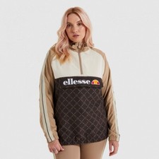 Ellesse Womens Jacket Overhead Windcheater Hooded Graziella Light Brown 10uk