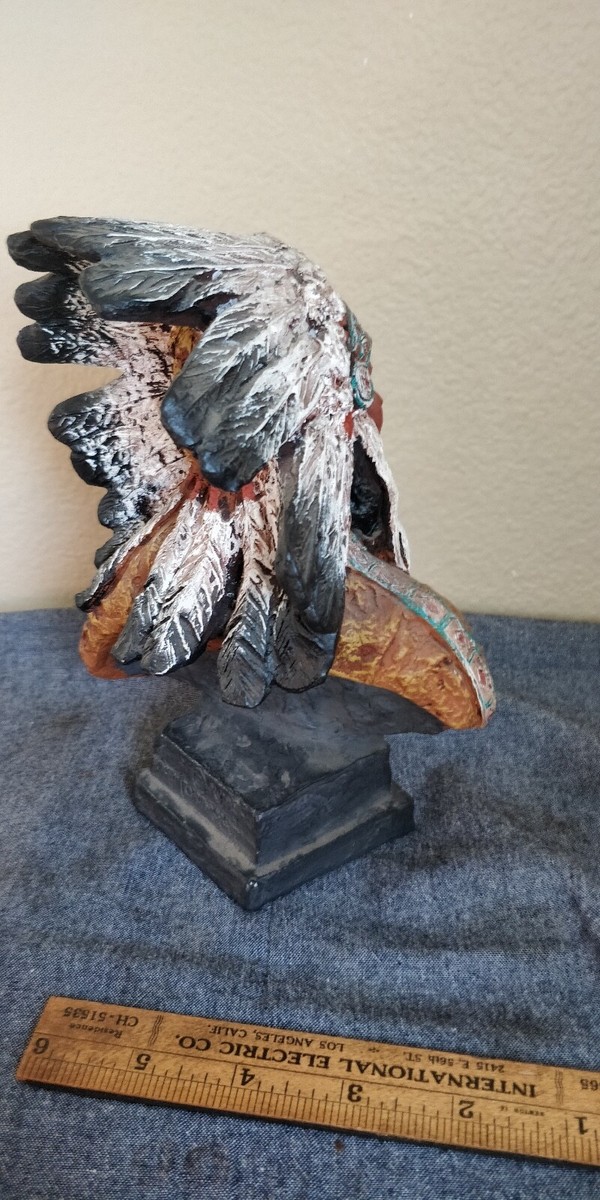 Crazy Horse 7” Sculpture By Daniel Monfort 1995 - Hydrostone