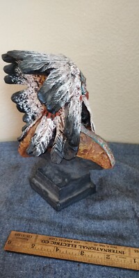 Crazy Horse 7” Sculpture By Daniel Monfort 1995 - Hydrostone