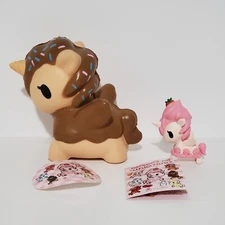 Tokidoki Toki Mochi Unicorno Donut Squishy & Figure OPEN Brown Strawberry Creme