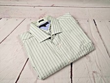 Tommy Hilfiger Men's Light Green Plaid Long Sleeved Button Down 16 1/2 32-33