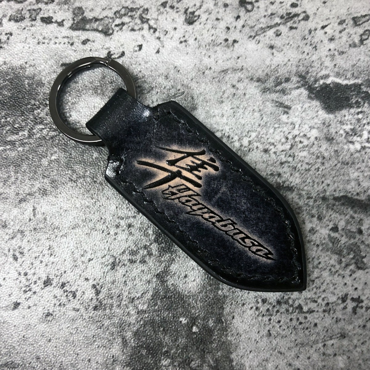 Handmade Suzuki Hayabusa leather keychain in Black. 1EA | eBay
