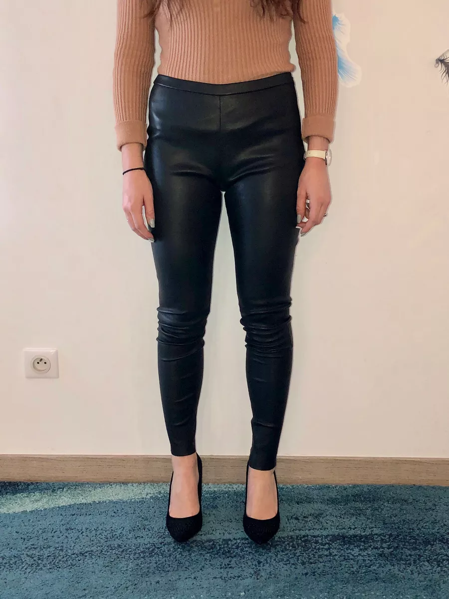 luxe legging cuir agneau noir stretch J. SEBASTIEN VASSAL taille