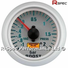 Silver Face 52mm Mechanical Turbo Boost Pressure Gauge BAR With Fitting Kit 