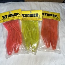 6 Vintage NOS Soft Striker Fishing Bait  Squid Skirt Trolling Lure Sea Swimbait