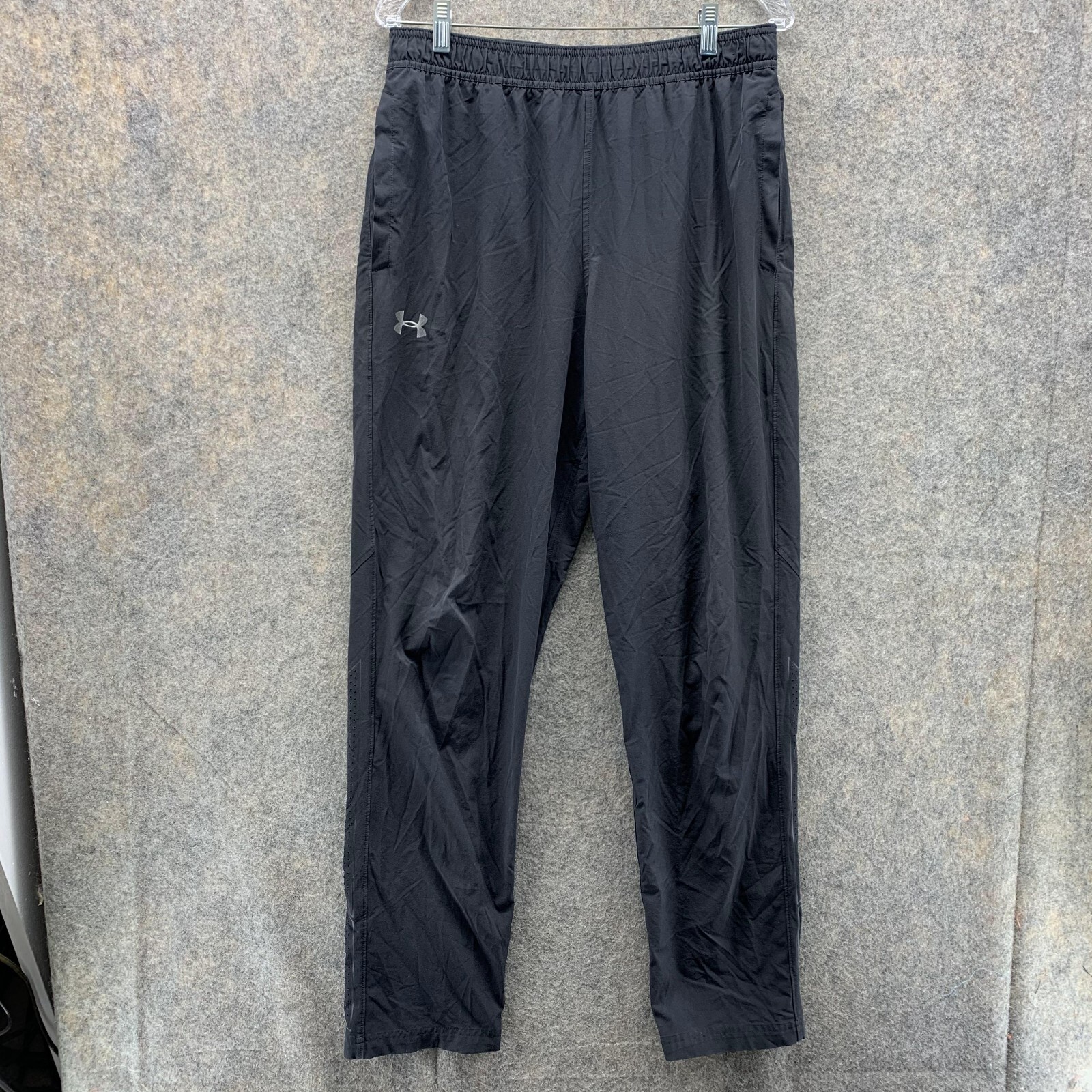Under Armour Sweatpants Men Large Adult Black Pockets Outdoors Fleece Straight