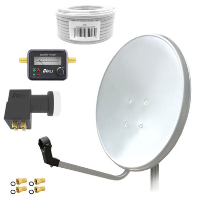 60cm Sat Anlage Quad LNB Satfinder 10 m Kabel HD Digitale 4 Teilnehmer Antenne H